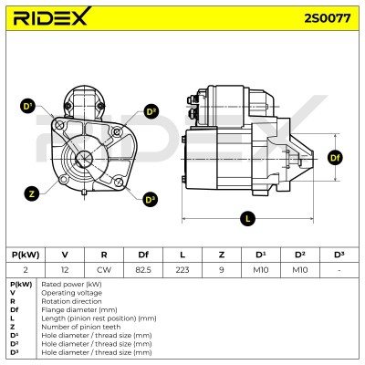 Anlasser RIDEX 2S0077 2S0077 - foto 7