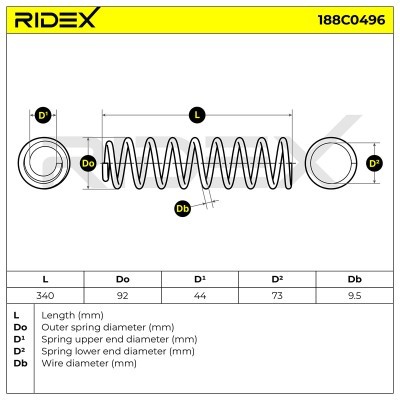 Fahrwerksfeder RIDEX 188C0496 188C0496 - foto 3