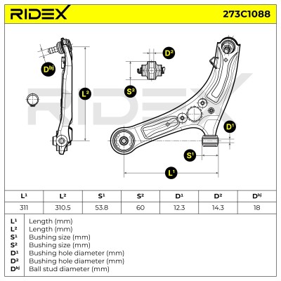 Querlenker RIDEX 273C1088 273C1088 - foto 6