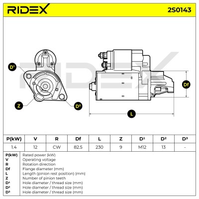 Anlasser RIDEX 2S0143 2S0143 - foto 6
