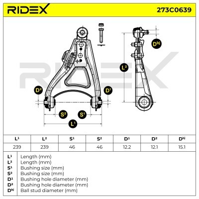 Querlenker RIDEX 273C0639 273C0639 - foto 5