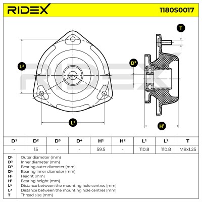 Stoßdämpferkissen Vorderachse RIDEX 1180S0017 1180S0017 - foto 5