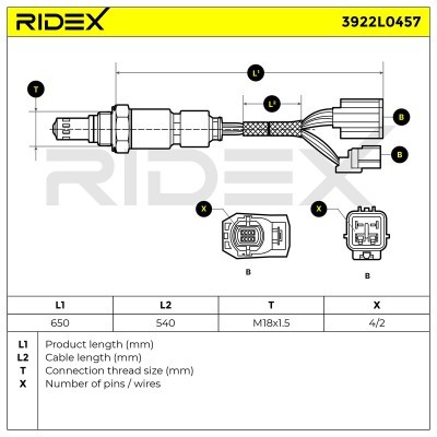 Lambdasonde RIDEX 3922L0457 3922L0457 - foto 7