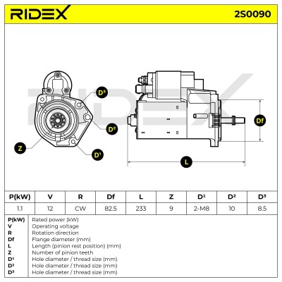 Anlasser RIDEX 2S0090 2S0090 - foto 6