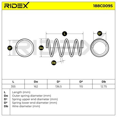 Fahrwerksfeder RIDEX 188C0095 188C0095 - foto 4