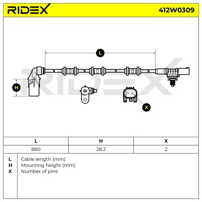 ABS Sensor RIDEX 412W0309 412W0309 - foto 6