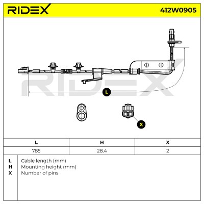 ABS Sensor RIDEX 412W0905 412W0905 - foto 5