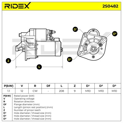 Anlasser RIDEX 2S0482 2S0482 - foto 9