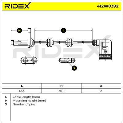 ABS Sensor RIDEX 412W0392 412W0392 - foto 6
