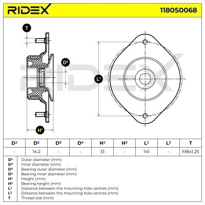 Stoßdämpferkissen Vorderachse RIDEX 1180S0068 1180S0068 - foto 5