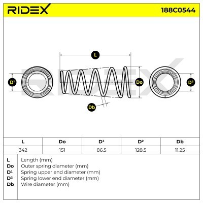 Fahrwerksfeder RIDEX 188C0544 188C0544 - foto 3