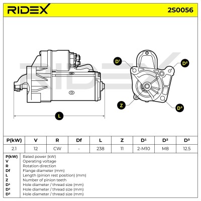 Anlasser RIDEX 2S0056 2S0056 - foto 5
