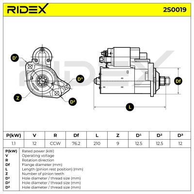Anlasser RIDEX 2S0019 2S0019 - foto 6