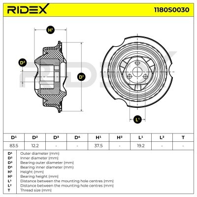 Stoßdämpferkissen Vorderachse RIDEX 1180S0030 1180S0030 - foto 4