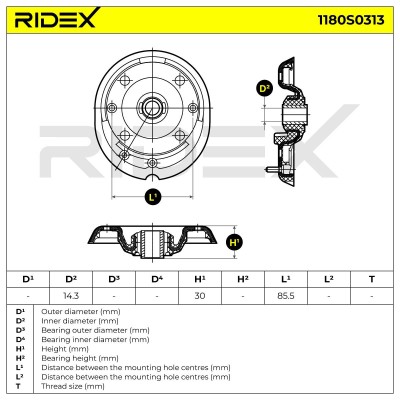 Stoßdämpferkissen Vorderachse RIDEX 1180S0313 1180S0313 - foto 6