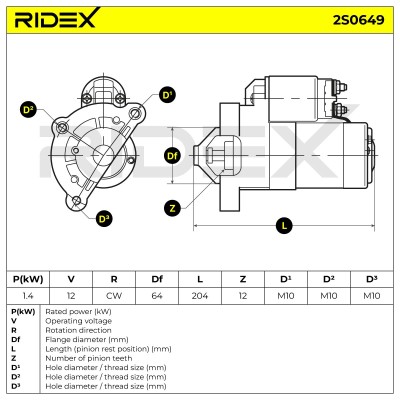 Anlasser RIDEX 2S0649 2S0649 - foto 6