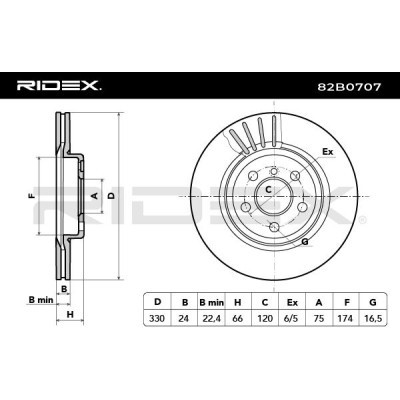 Bremsscheibe RIDEX 82B0707 82B0707 - foto 4