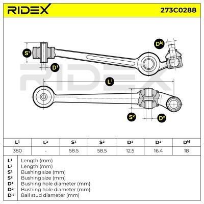 Querlenker RIDEX 273C0288 273C0288 - foto 3