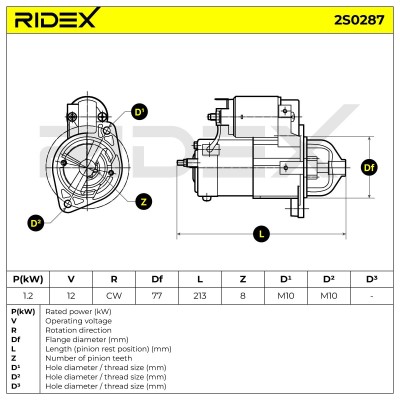 Anlasser RIDEX 2S0287 2S0287 - foto 6