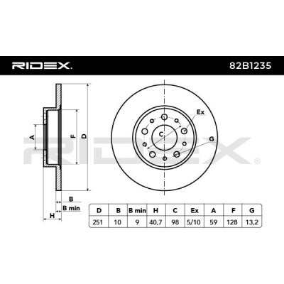 Bremsscheibe RIDEX 82B1235 82B1235 - foto 3