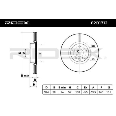 Bremsscheibe RIDEX 82B1712 82B1712 - foto 7
