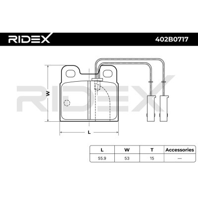 Bremsbeläge Satz RIDEX 402B0717 402B0717 - foto 4