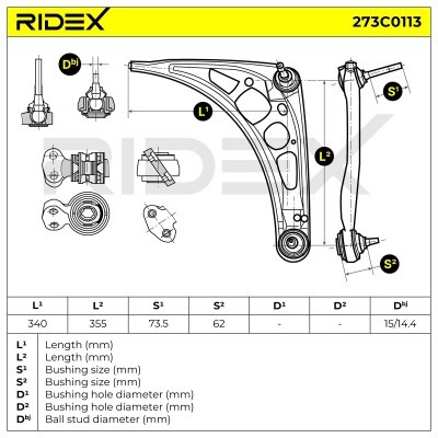 Querlenker RIDEX 273C0113 273C0113 - foto 7