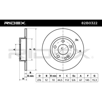 Bremsscheibe RIDEX 82B0322 82B0322 - foto 3