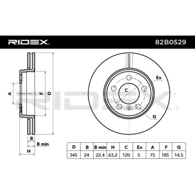 Bremsscheibe RIDEX 82B0529 82B0529 - foto 4