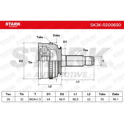 Gelenksatz, Antriebswelle Stark SKJK-0200650 SKJK-0200650 - foto 5