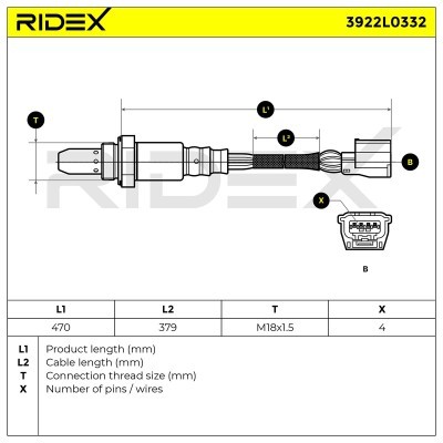 Lambdasonde RIDEX 3922L0332 3922L0332 - foto 6
