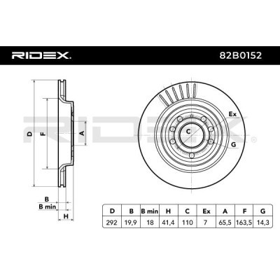 Bremsscheibe RIDEX 82B0152 82B0152 - foto 3