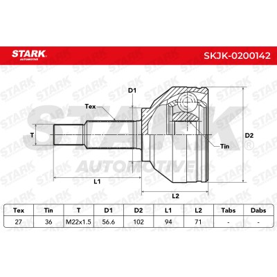 Gelenksatz, Antriebswelle Stark SKJK-0200142 SKJK-0200142 - foto 4