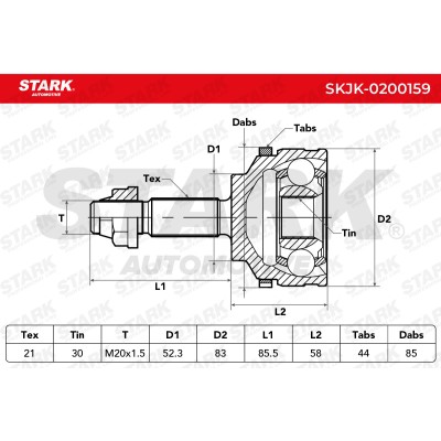 Gelenksatz, Antriebswelle Stark SKJK-0200159 SKJK-0200159 - foto 6