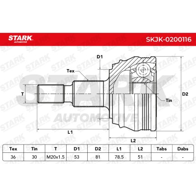 Gelenksatz, Antriebswelle Stark SKJK-0200116 SKJK-0200116 - foto 5