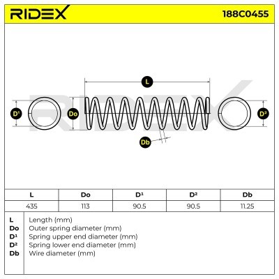Fahrwerksfeder RIDEX 188C0455 188C0455 - foto 5