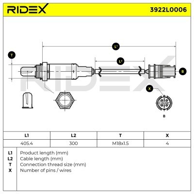 Lambdasonde RIDEX 3922L0006 3922L0006 - foto 6