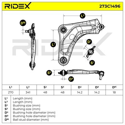 Querlenker RIDEX 273C1496 273C1496 - foto 7