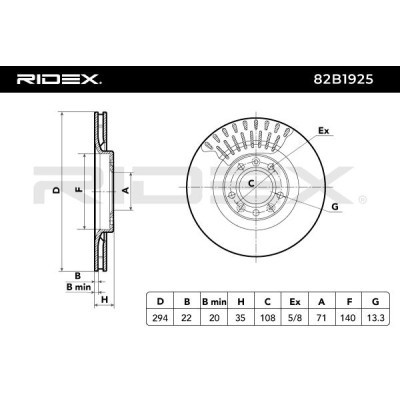 Bremsscheibe RIDEX 82B1925 82B1925 - foto 6
