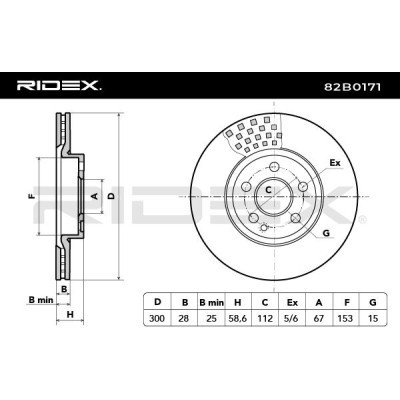 Bremsscheibe RIDEX 82B0171 82B0171 - foto 8