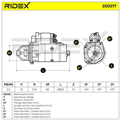 Anlasser RIDEX 2S0217 2S0217 - foto 7
