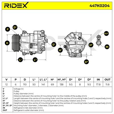 Kompressor, Klimaanlage OPEL Astra J Sports Tourer 447K0204 - foto 8