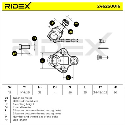 Traggelenk RIDEX 2462S0016 2462S0016 - foto 7