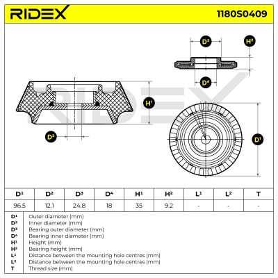 Stoßdämpferkissen Vorderachse RIDEX 1180S0409 1180S0409 - foto 6