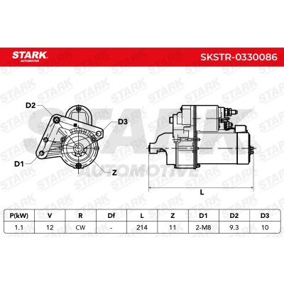 Anlasser Stark SKSTR-0330086 SKSTR-0330086 - foto 6