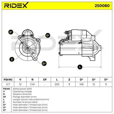 Anlasser RIDEX 2S0080 2S0080 - foto 6