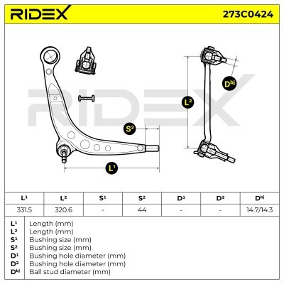 Querlenker RIDEX 273C0424 273C0424 - foto 7