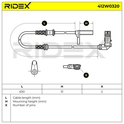 ABS Sensor RIDEX 412W0320 412W0320 - foto 6