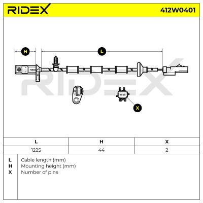 ABS Sensor RIDEX 412W0401 412W0401 - foto 5