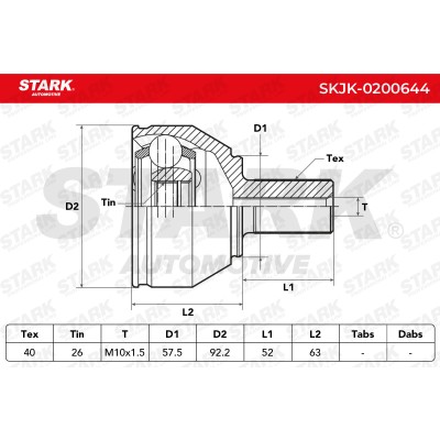 Gelenksatz, Antriebswelle Stark SKJK-0200644 SKJK-0200644 - foto 6